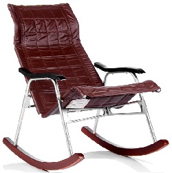 Кресло-качалка складное из металла. Цвет - коричневый, черный.