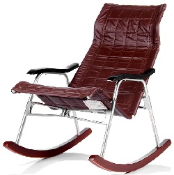 Кресло-качалка складное из металла. Цвет - коричневый, черный.