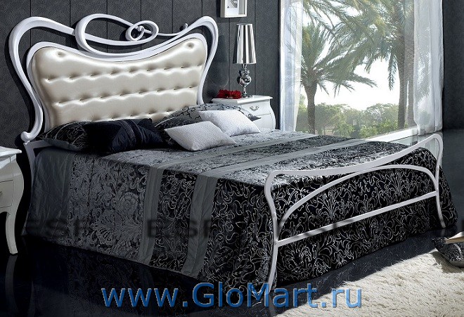 металлическая кровать белая ES-4009 - купить в Москве, GloMart.ru