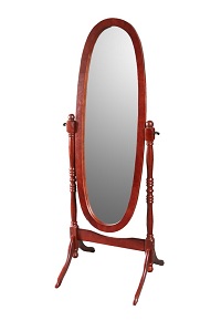 Зеркало напольное, деревянное, овальное. Цвет Вишня
