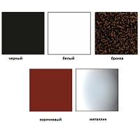 Цвета металла: белый, бронза, коричневый, металлик, черный.