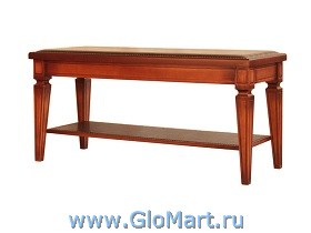 скамья - банкетка, массив дерева, кожа