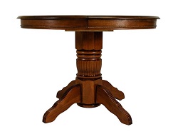 стол обеденный деревянный из массива гевеи, цвет темный дуб