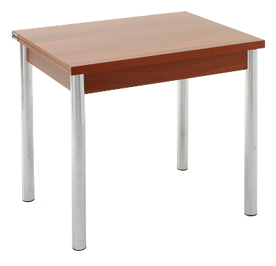 Стол обеденный, раздвижной, прямоугольный. Столешница  ламинированная из ЛДСП. Цвет вишня. Ножки металлические.