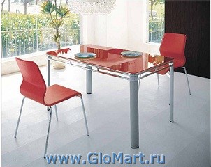 стол стеклянный, 140х90х75, цвет: красный, зеленый