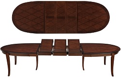 Большой раскладной стол из массива дерева цвета Тобакко.