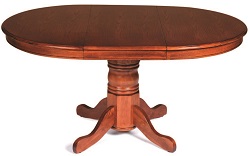 Круглый раскладной стол из массива дерева. Стол разложен