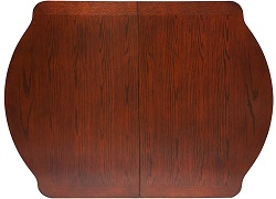 Обеденный стол из массива дерева,цвет: мерло, темно-коричневый. Вид сверху.