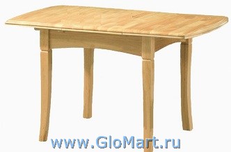 небольшой раздвижной обеденный стол из массива дерева.
