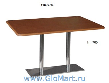 стол прямоугольный на металлических стойках, пластик, меламин, мдф 