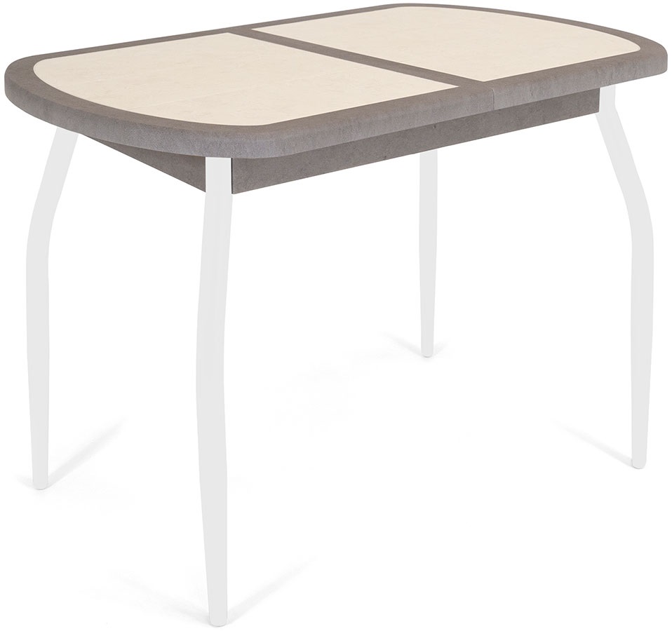 Раскладной стол с плиткой. Цвет бежевый/серый камень.
