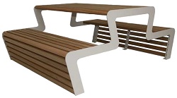 Стол со скамейками из металла и дерева Производство: Россия 
