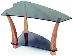 Необычный столик из стекла и дерева