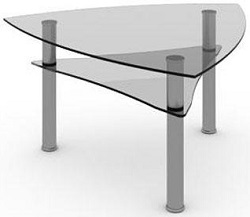 Треугольный стеклянный стол STL-71610