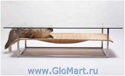 журнальный стол с полкой для кота