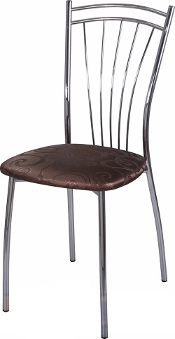 Металлический стул с мягким сиденьем.