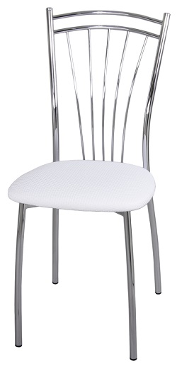 Металлический стул с мягким сиденьем.