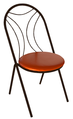 Кухонный стул на металлокаркасе со спинкой. Материал: металл, винилискожа.