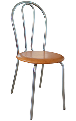 Кухонный стул на металлокаркасе со спинкой. Цвет каркаса: хром. Обивка стула из винилискожи.