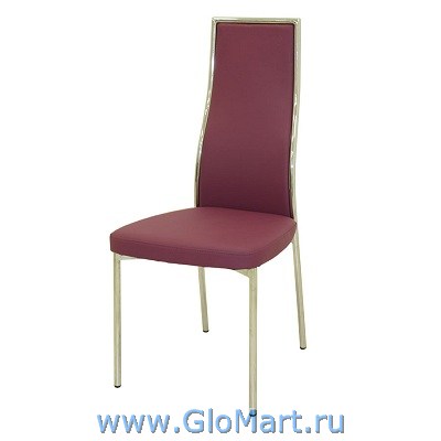 стул металлический, обивка кожзам, цвет пурпурный 
