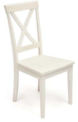 Белый стул с деревянным сиденьем TC-9444