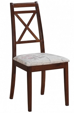 Классический стул из дерева с мягким сиденьем. Цвет:тобакко