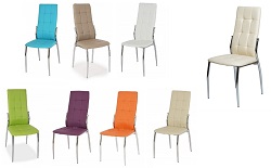 Металлические стулья. Варианты цветов кожзама.