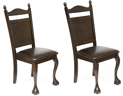 Мягкие стулья ИЗ массива дерева со вставками из МДФ(ротанг,дерево,кожа крокодила), цвет: темно-коричневый