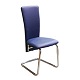 стул на металлокаркасе, цвет обивки - голубой