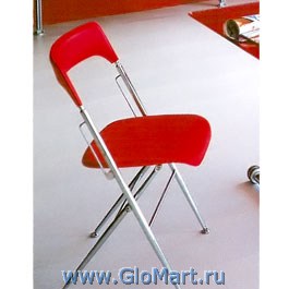 стул складной на металлокаркасе, красный