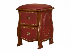 Табурет-банкетка с двумя выдвижными ящиками. Отделка - экокожа, молдинг.