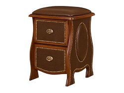 Табурет-банкетка с двумя выдвижными ящиками. Отделка - экокожа, молдинг.
