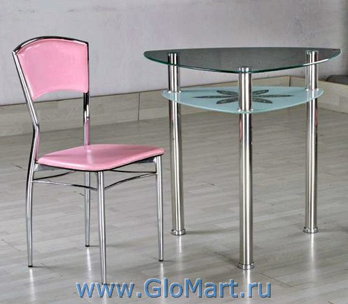 Треугольный обеденный стол из стекла LV-956 - купить в Москве, GloMart.ru