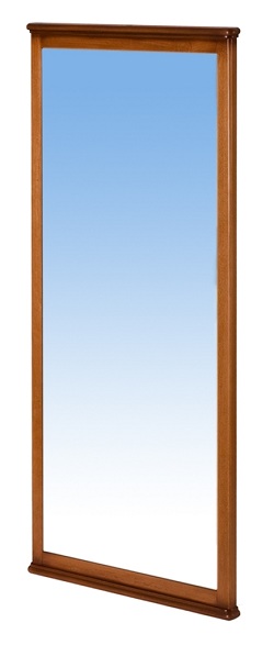 Высокое зеркало из натурального дерева. Цвет орех с патиной.