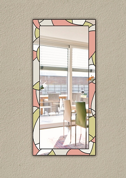 Прямоугольное зеркало с витражным орнаментом